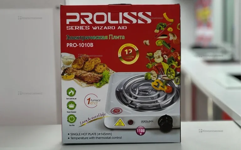 Электроплита PROLISS PRO-1010B, 1 канфорнка, 1100 Вт. 5уровней нагрева, белый