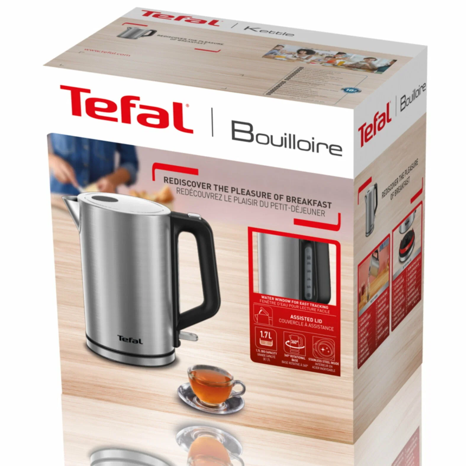 Эл,чайник Tefal KI513D10, серебристый, 1,7л, 2200Вт,