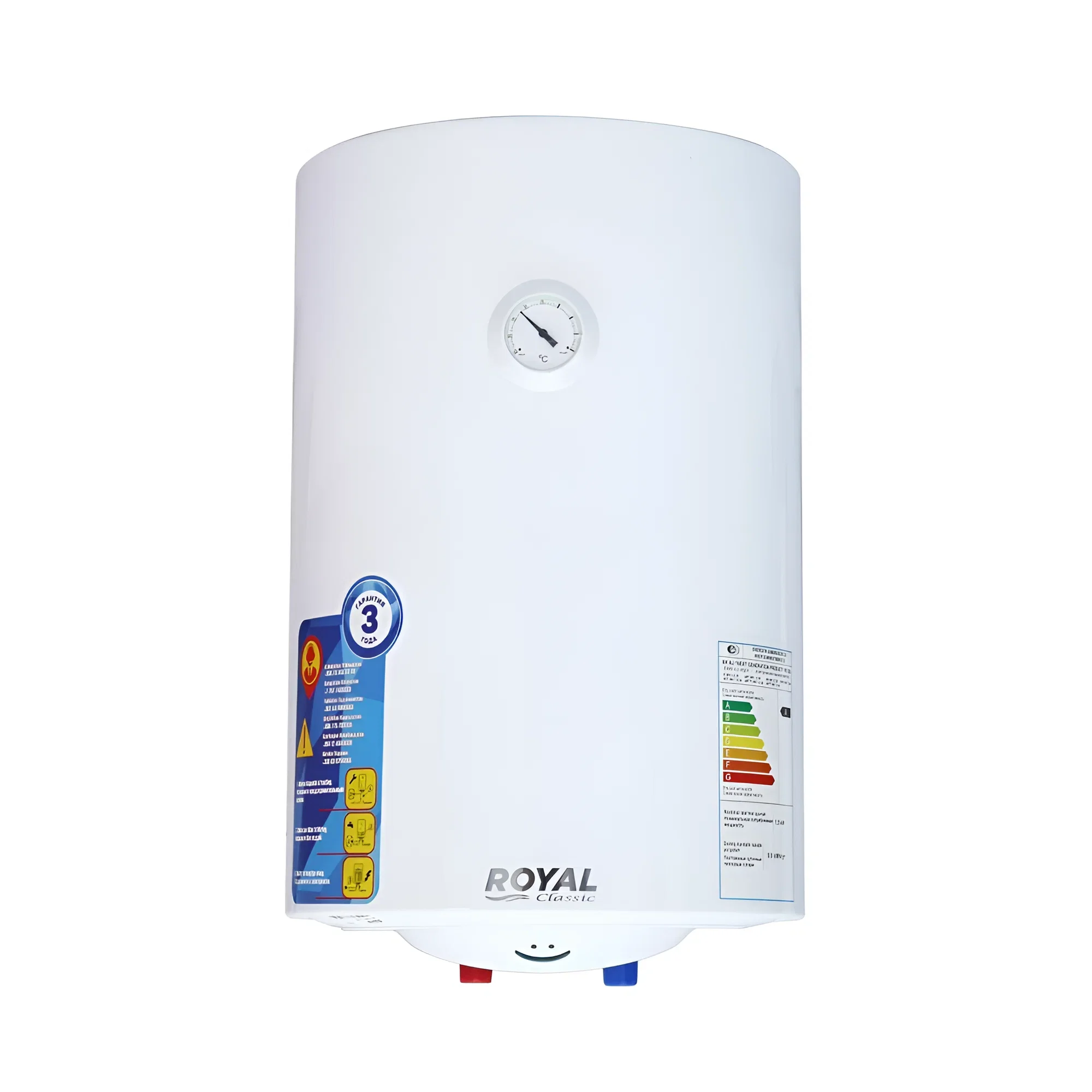 Водонагреватель ROYAL R WH 2.0 150, 150л, 2 кВт, нижняя, электронное упр, белый