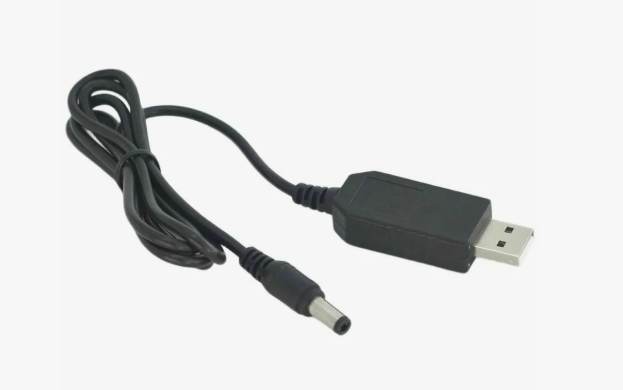 Преобразователи с USB-A штекер 5В - на 12В 5.5хØ2.5 штекер питания 1м.