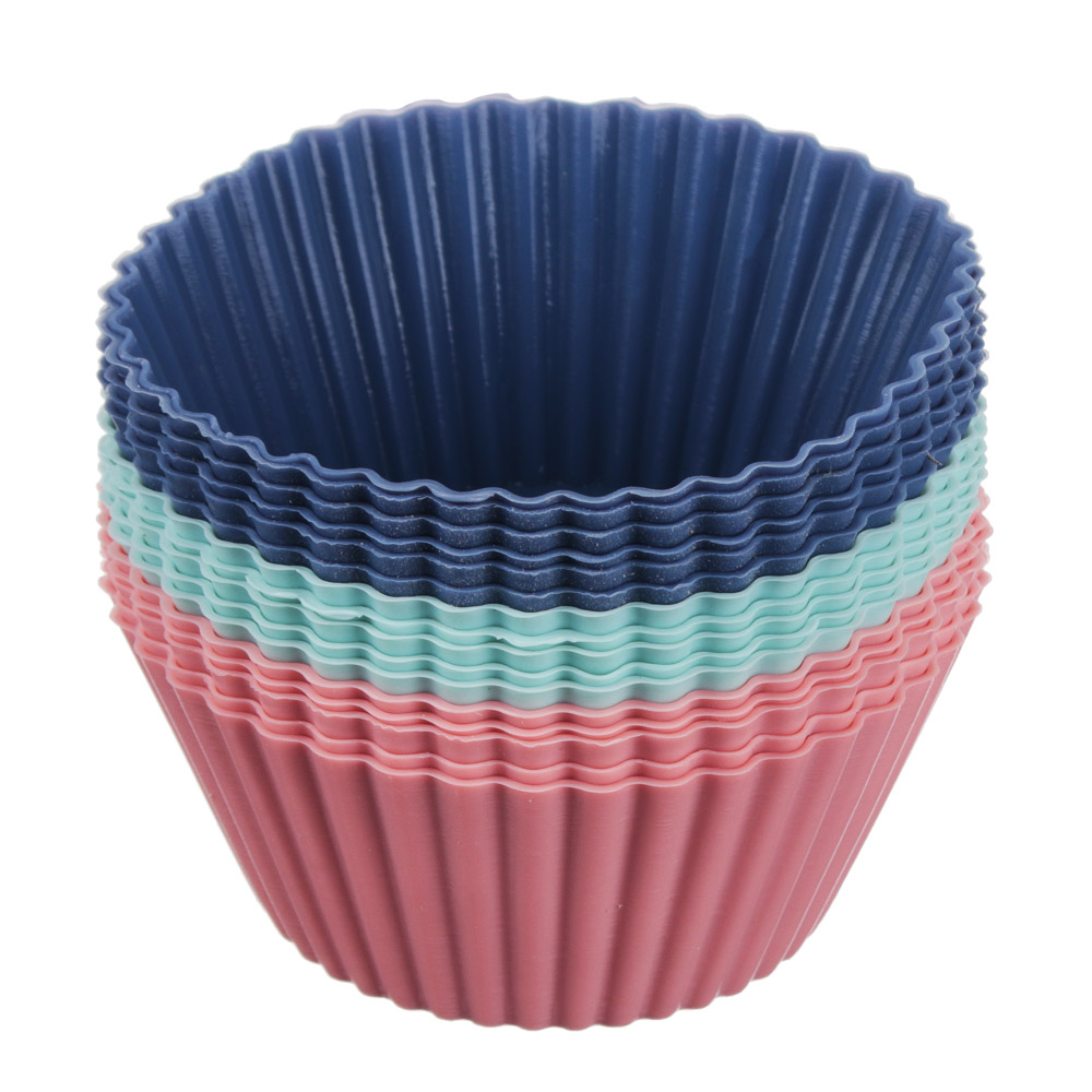 VETTA Набор форм силиконовых 16шт, 6,5x3,3см, "Кекс", 3 цвета, HS-080C