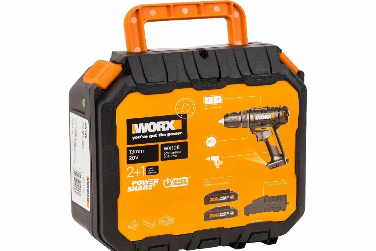 Шуруповерт Worx WX108 аккум. патрон:быстрозажимной (кейс в комплекте)