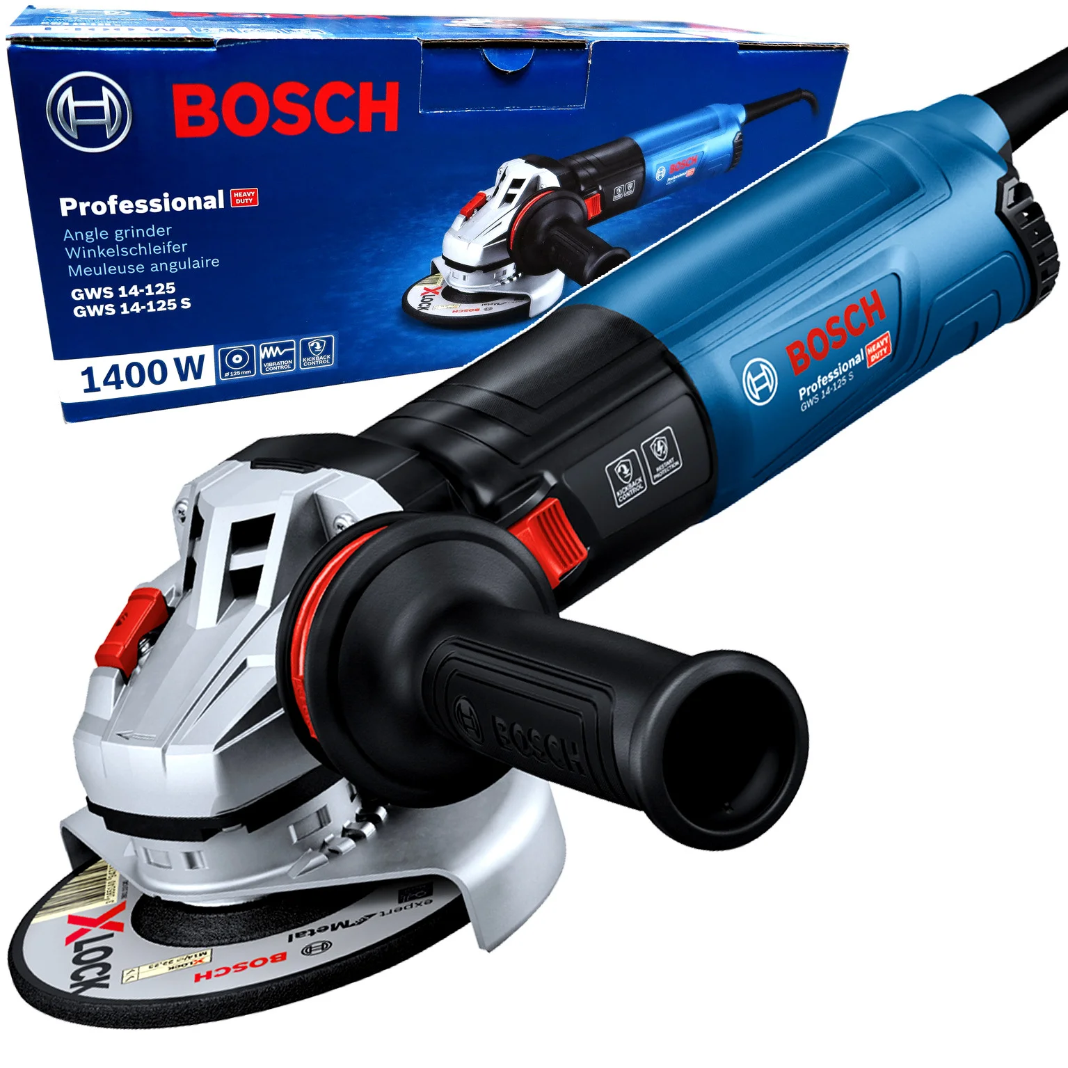 Углошлифовальная машина Bosch GWS 14-125 S 1400Вт 11500об/мин рез.шпин.:M14 d=125мм (06017D0100)