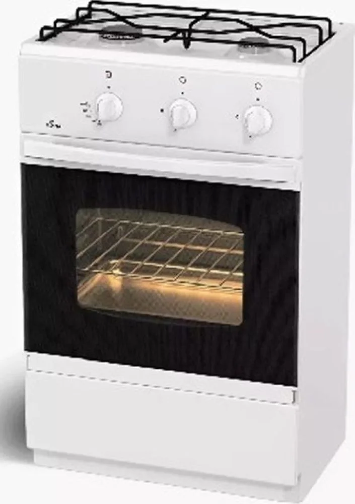 Плита газовая Flama CG 3202 W белый реш.сталь 2 газ конф. газ духовка 30л.