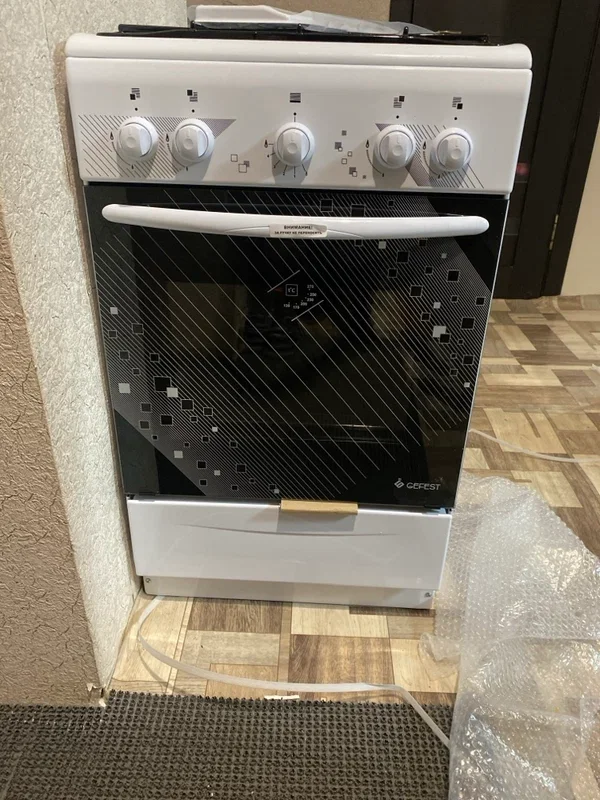 Плита газовая Gefest 5100 0017 10639001 ГК белый 85*58,5*50 см. 4 газ.конф. духовка 52л газ.