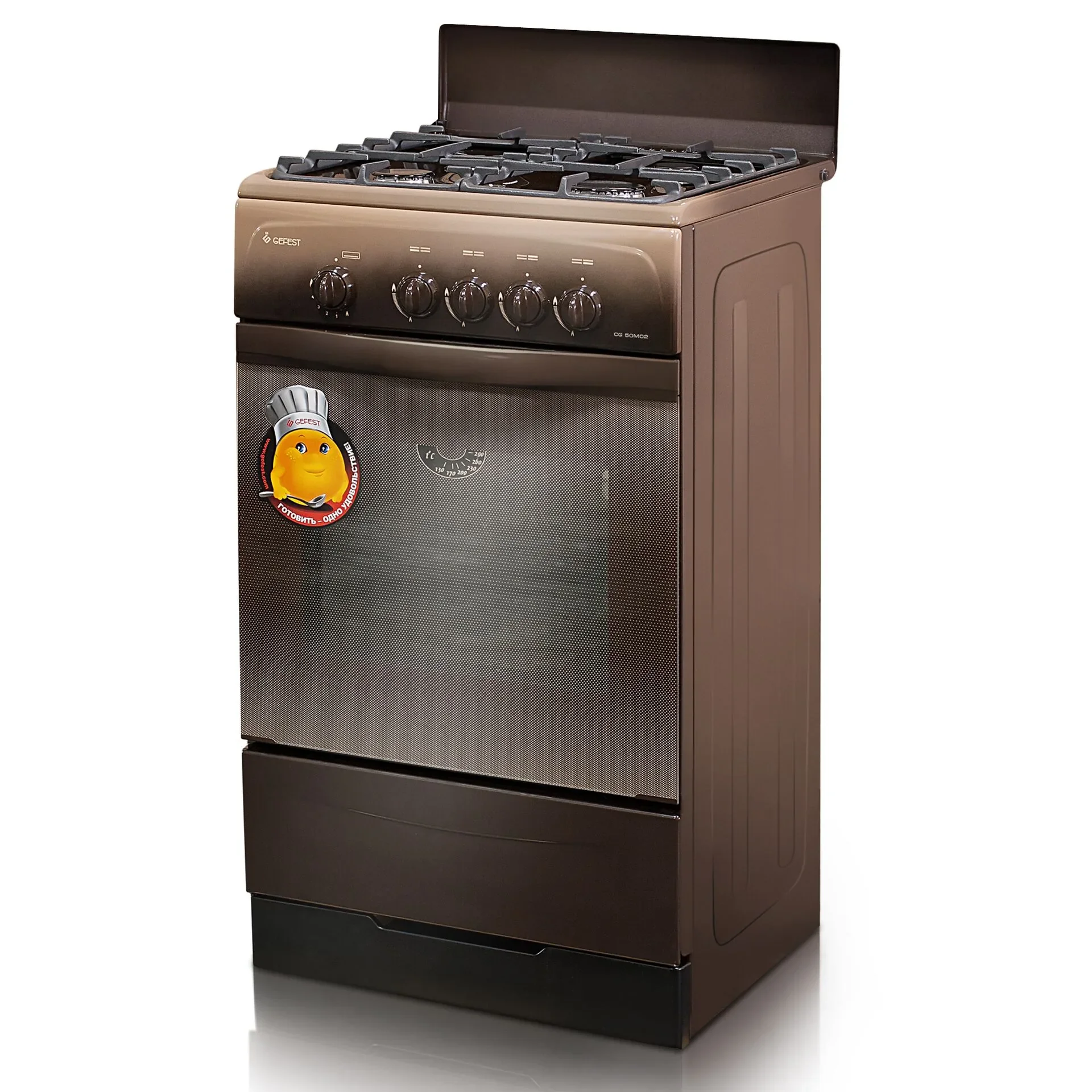 Плита Газовая Gefest CG 50М02 К83 коричневый ГК конфорок, духовки  50 х 85 х 53 см
