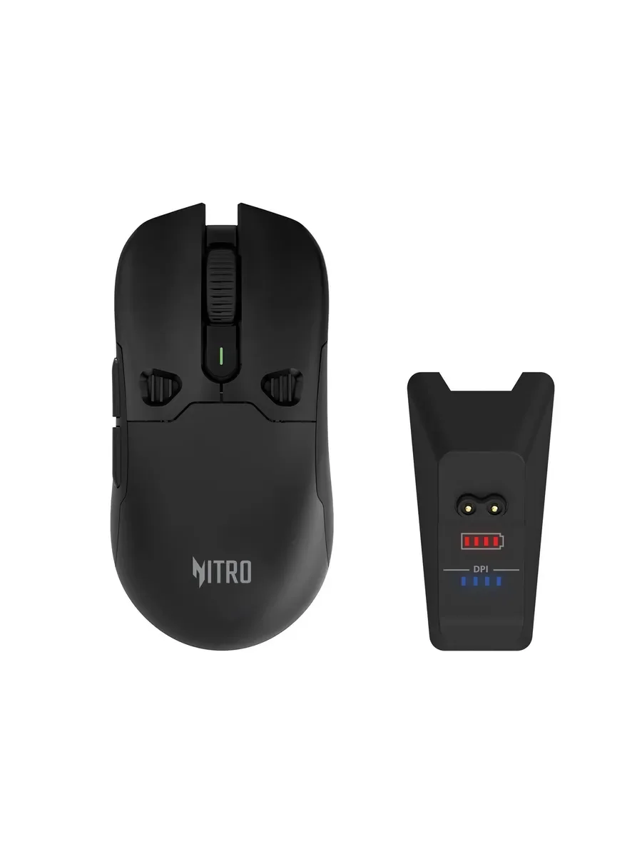 Мышь беспроводная Acer Nitro OMR404 черный, 6400 dpi, радиоканал, Bluetooth, USB, кнопки - 6