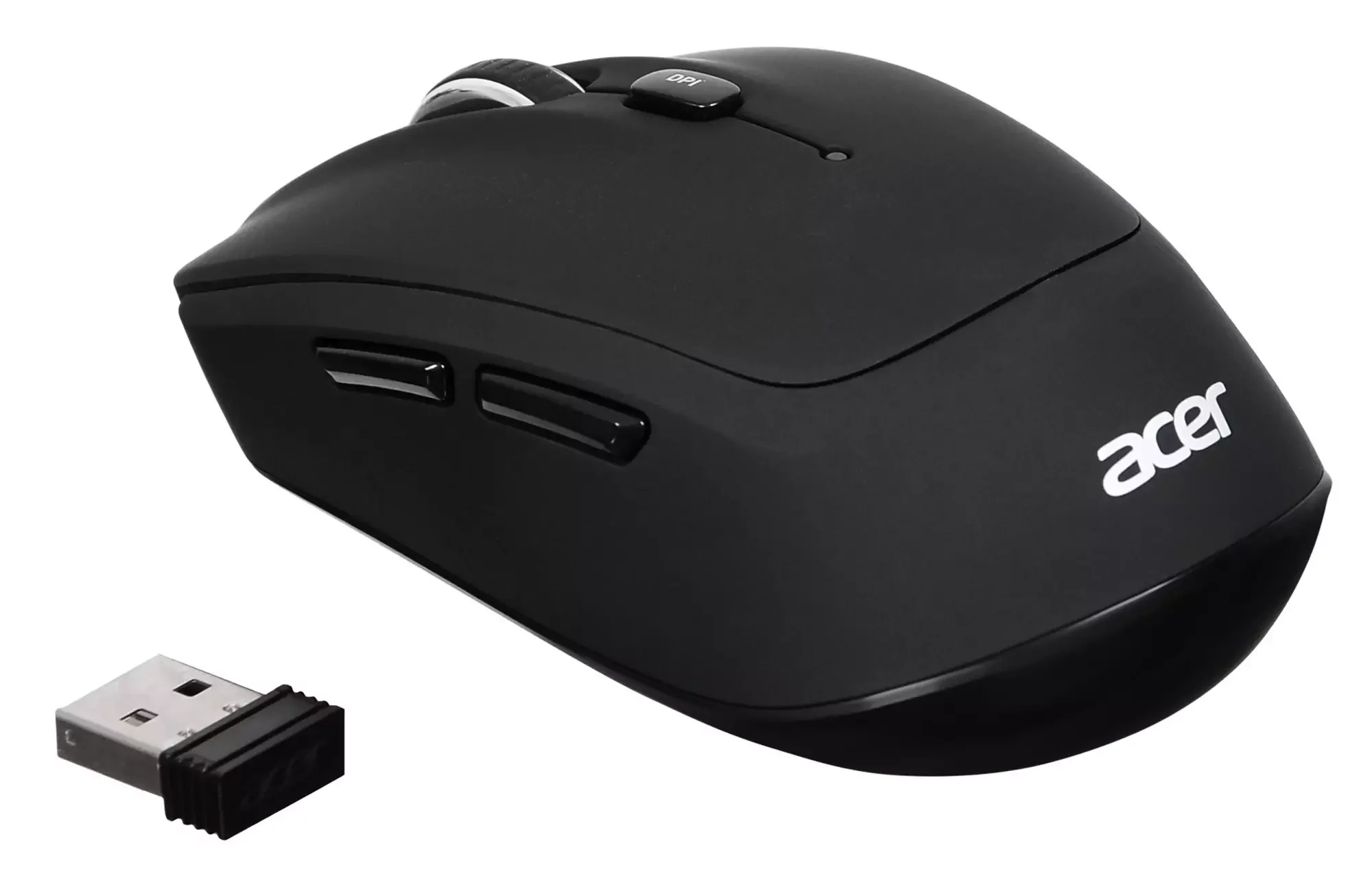 Мышь беспроводная Acer OMR010 черный, 1200 dpi, радиоканал, USB, кнопки - 3