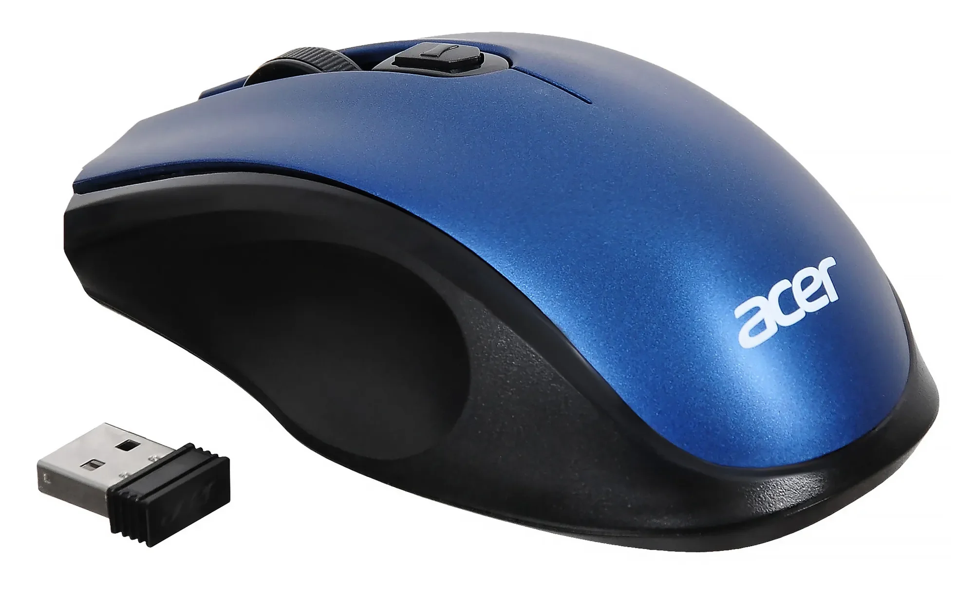 Мышь беспроводная Acer OMR031 черный/синий, 1600 dpi, радиоканал, USB, кнопки - 4