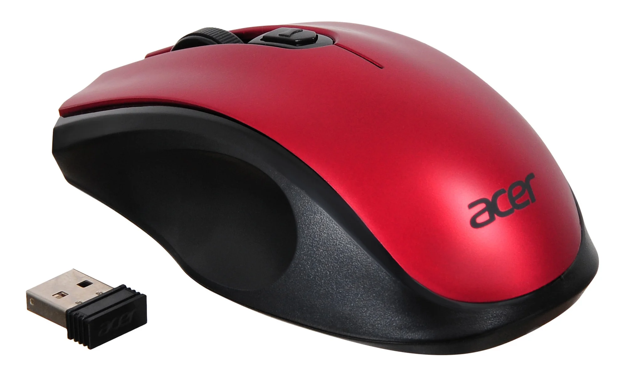Мышь беспроводная Acer OMR032 черный/красный, 1600 dpi, радиоканал, USB, кнопки - 4