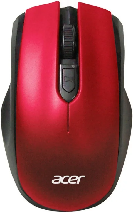 Мышь беспроводная Acer OMR032 черный/красный, 1600 dpi, радиоканал, USB, кнопки - 4