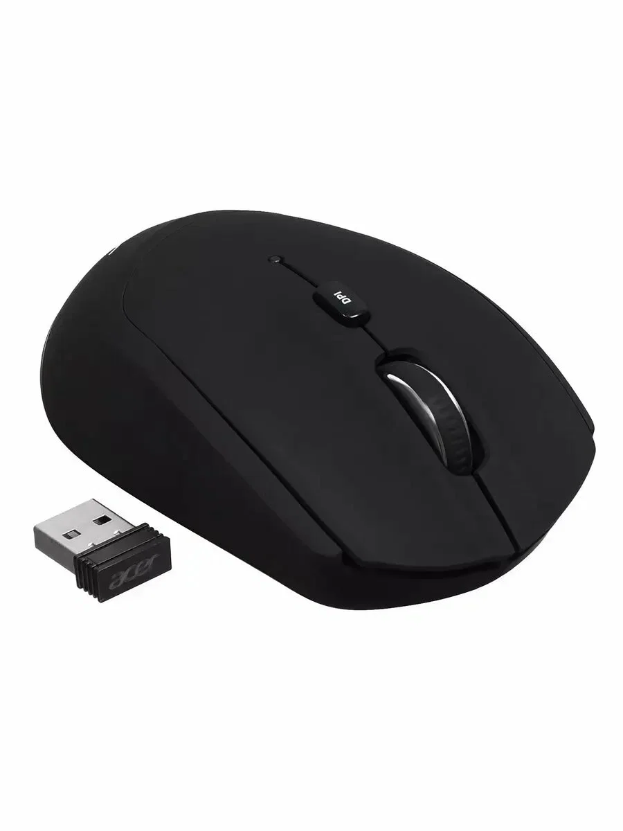 Мышь беспроводная Acer OMR050 черный, 1600 dpi, радиоканал, Bluetooth, USB, кнопки - 6