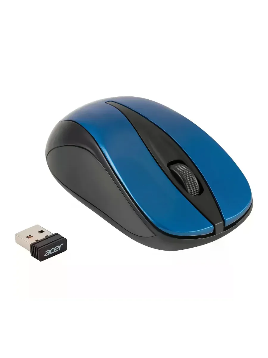 Мышь беспроводная Acer OMR132 синий/черный, 1000 dpi, радиоканал, USB, кнопки - 3
