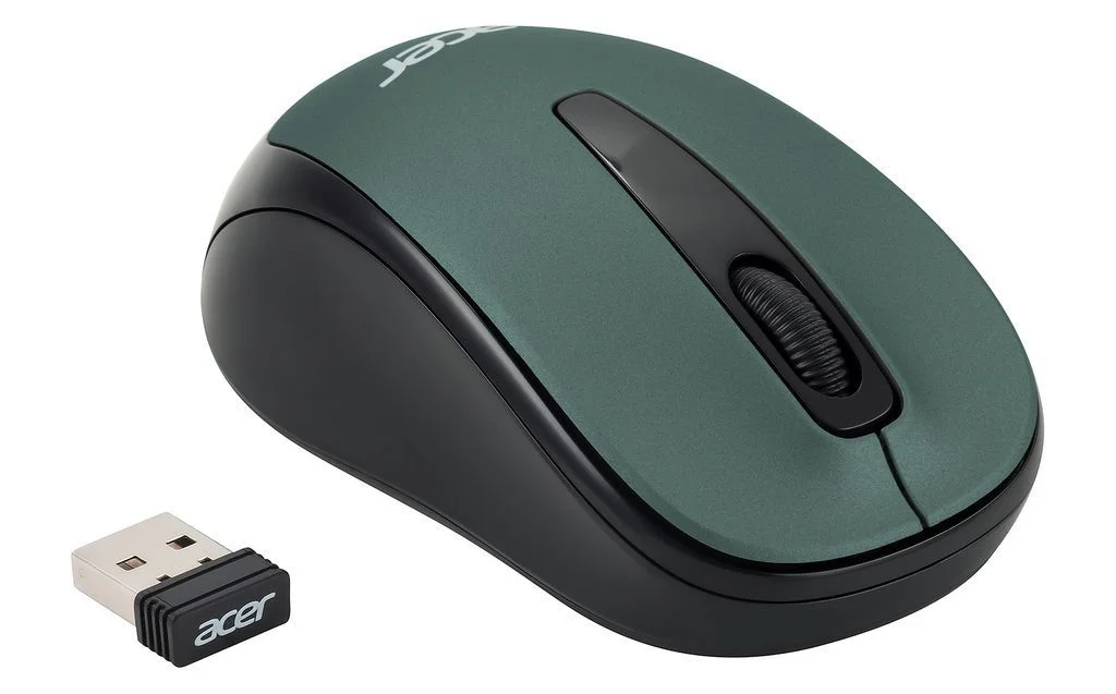 Мышь беспроводная Acer OMR135 зеленый, 1000 dpi, радиоканал, USB, кнопки - 3