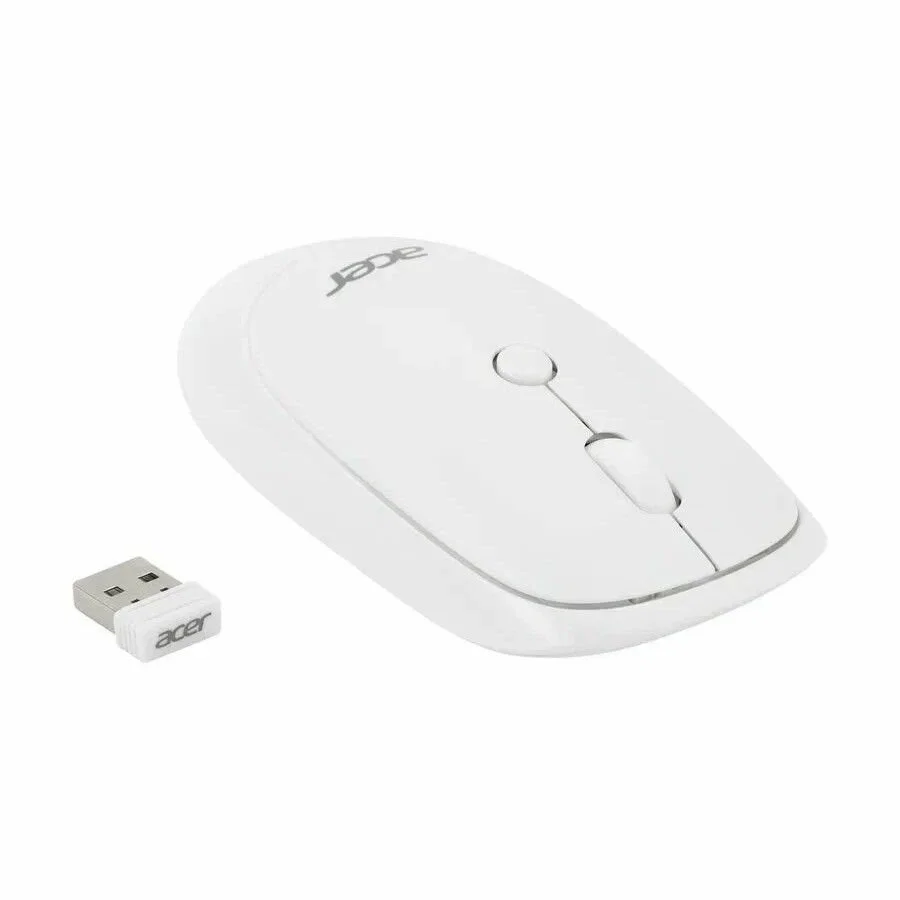 Мышь беспроводная Acer OMR138 белый, 1600 dpi, радиоканал, USB, кнопки - 4
