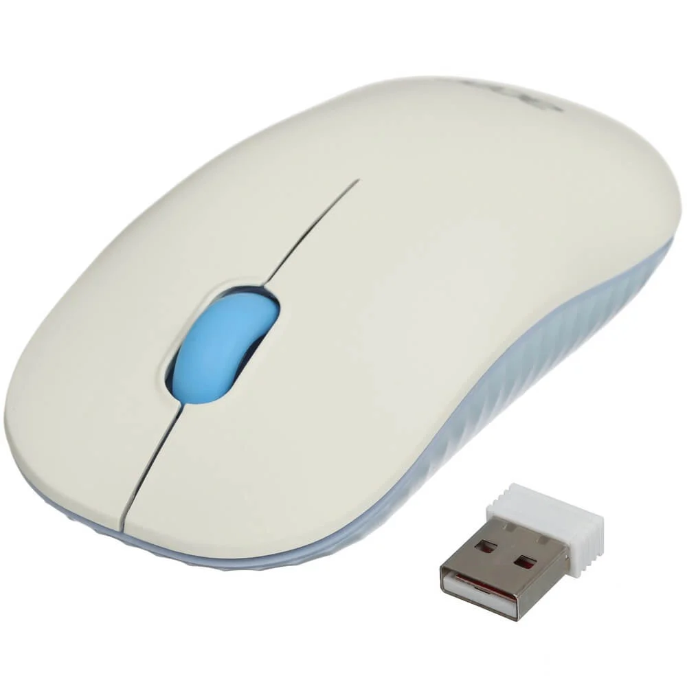 Мышь беспроводная Acer OMR205 белый/голубой, 1200 dpi, радиоканал, USB, кнопки - 3