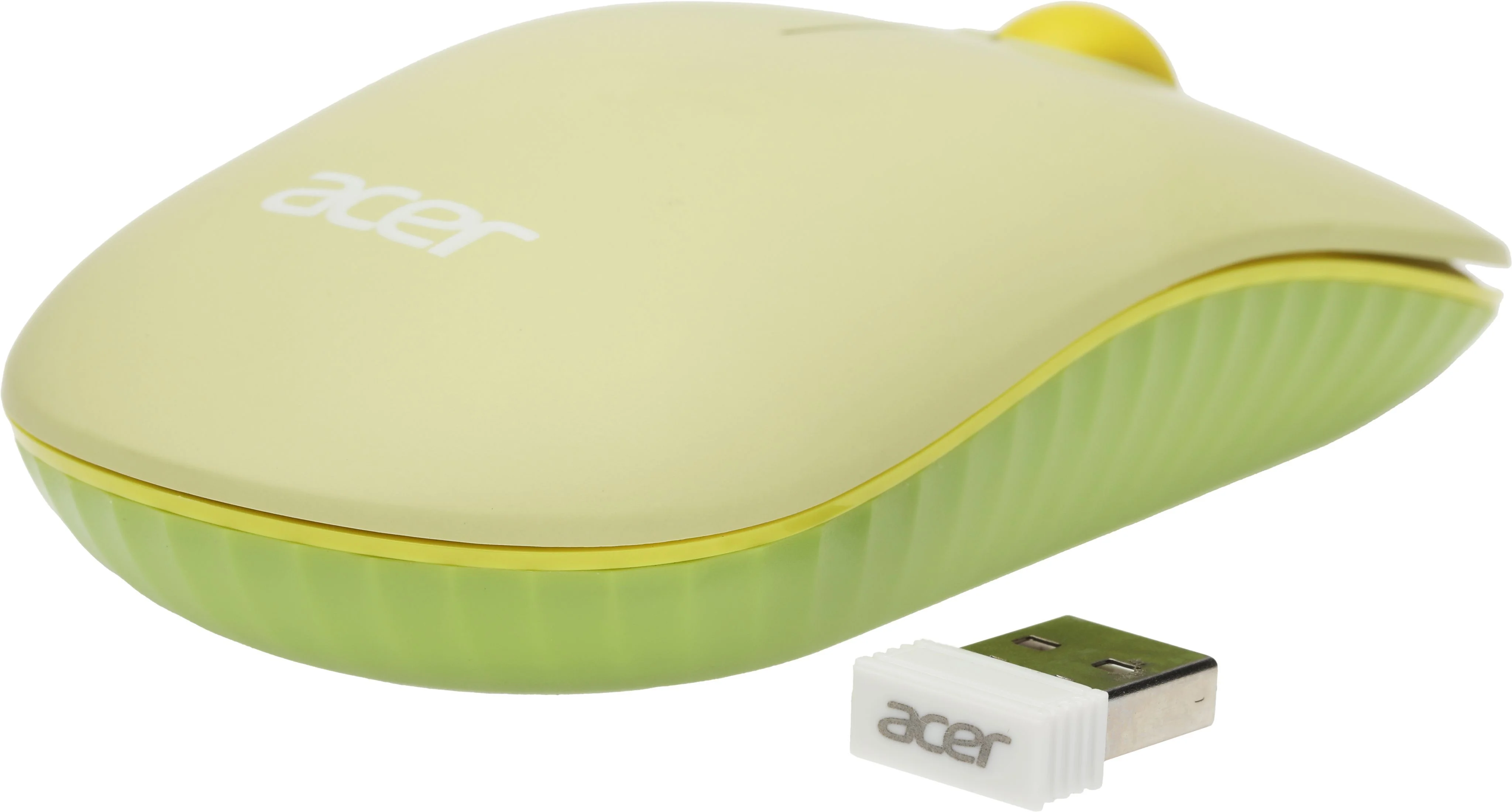 Мышь беспроводная Acer OMR205 зеленый/желтый, 1200 dpi, радиоканал, USB, кнопки - 3