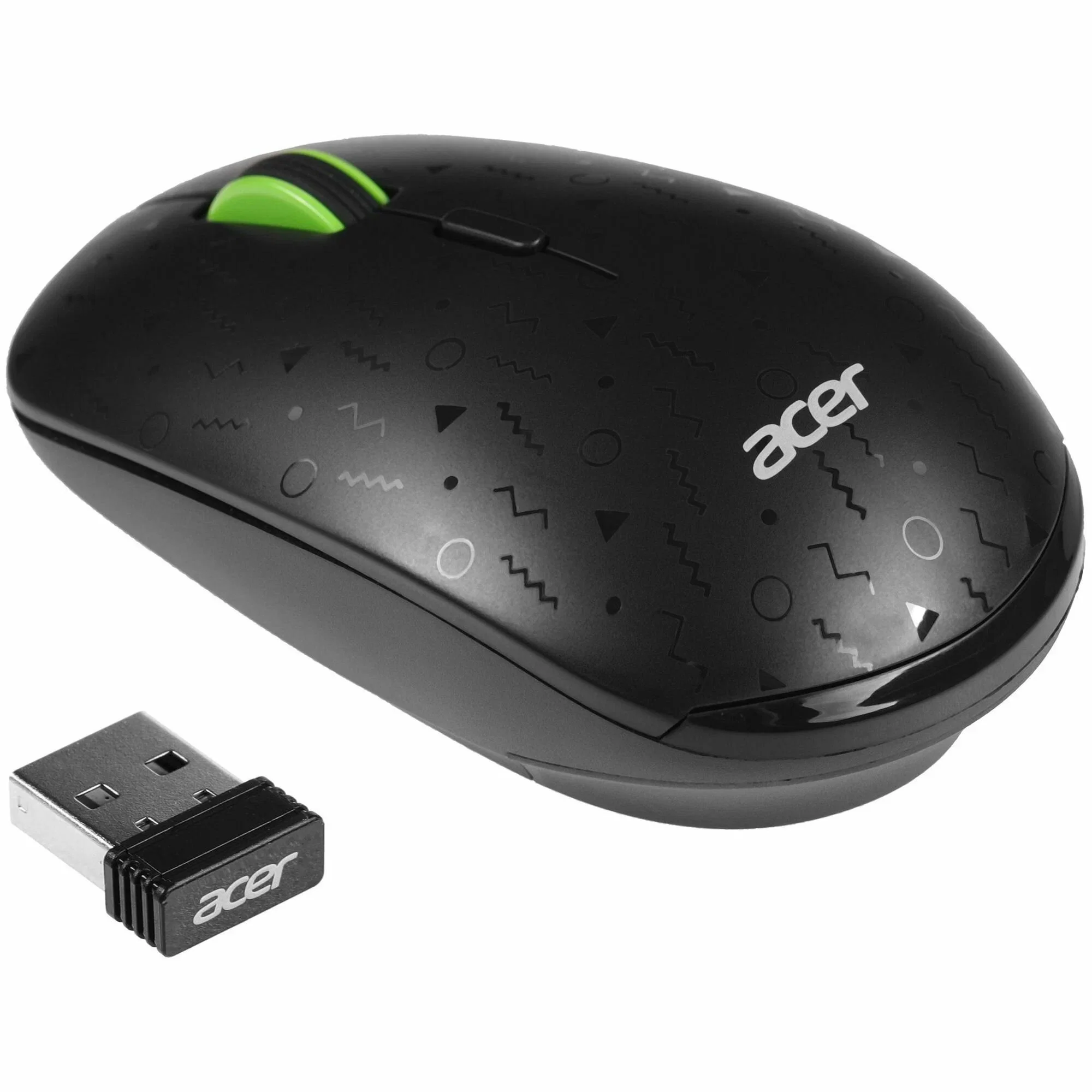 Мышь беспроводная Acer OMR307 черный, 1600 dpi, радиоканал, USB, кнопки - 4
