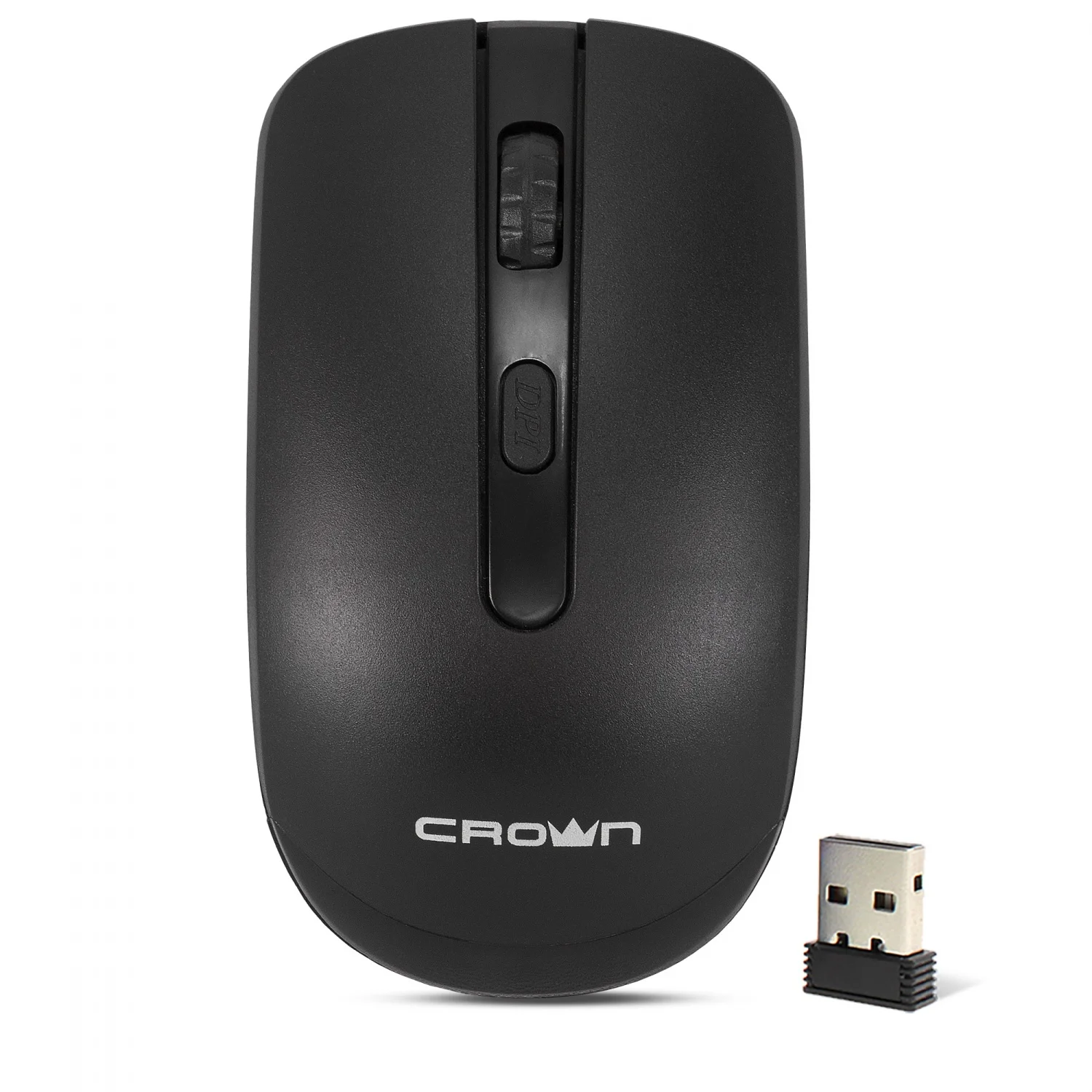 Мышь беспроводная Crown CMM-336W черный, 1600 dpi, радиоканал, USB, кнопки - 4