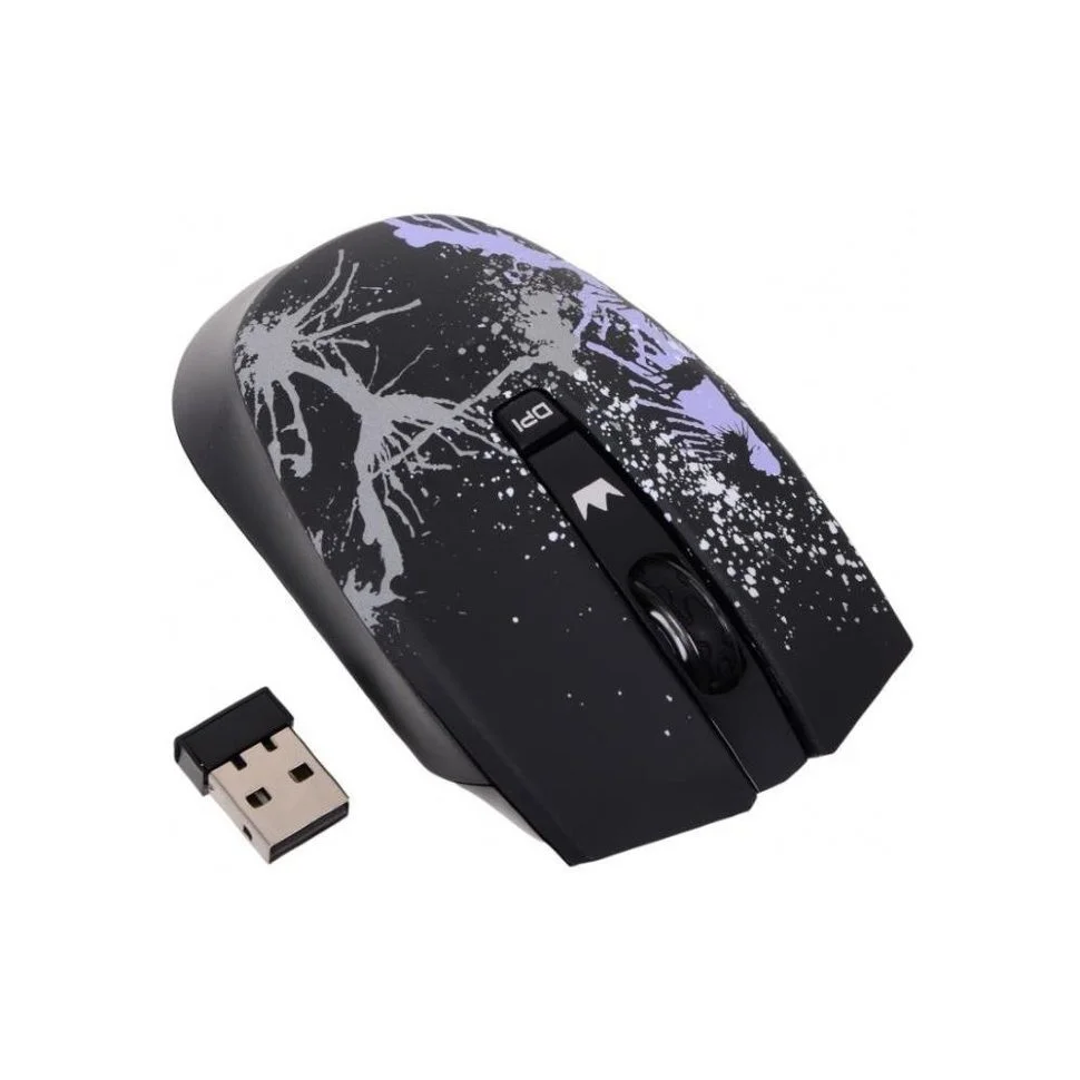 Мышь беспроводная Crown CMM-930W черный, 1600 dpi, радиоканал, USB, кнопки - 4