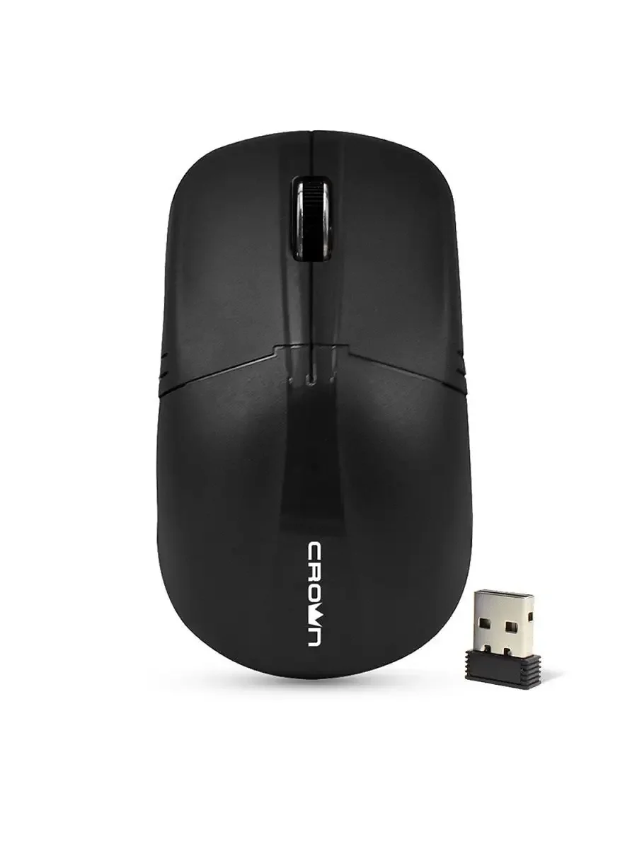 Мышь беспроводная Crown CMM-932W черный, 1000 dpi, радиоканал, USB, кнопки - 3