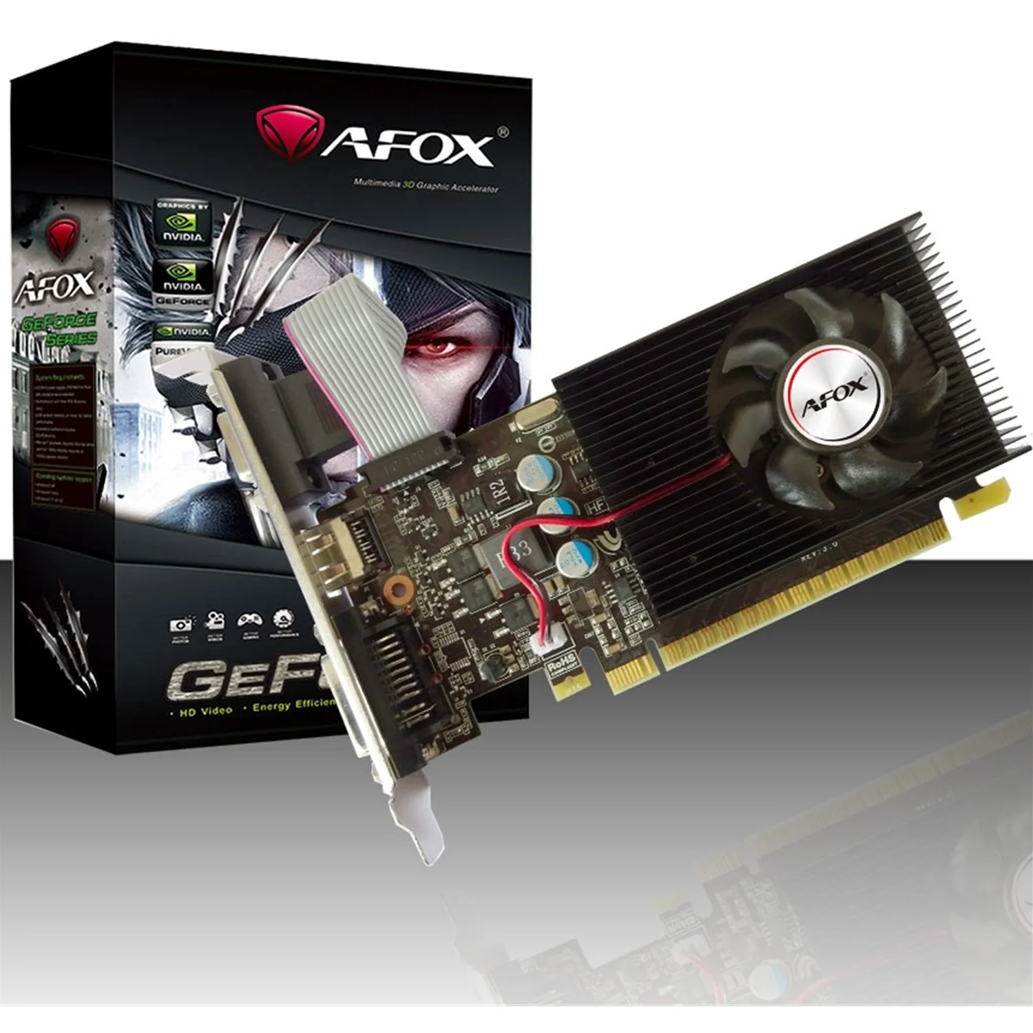 Видеокарта AFOX Geforce GT730 4Gb GDDR5 128Bit DVI HDMI VGA ATX Single Fan