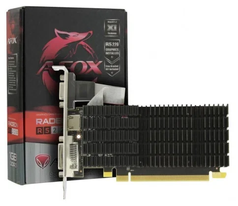 Видеокарта AFOX Radeon R5 220 1Gb DDR3 64Bit DVI HDMI VGA LP Single Fan PCI-E 16x AFR5220-1024D3L5