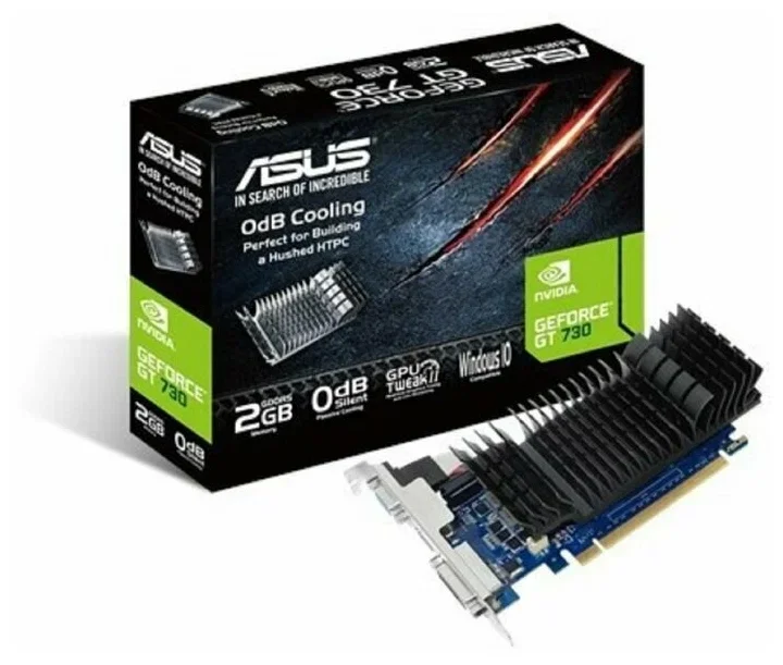 Видеокарта Asus GT730-SL-2GD5-BRK nVidia GeForce GT 730 2048Mb 64bit GDDR5 902/5010 DVIx1/HDMIx1/CRTx1/HDCP PCI-E Ret