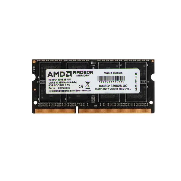 Оперативная память AMD Radeon R3 Value Series, DDR3, 8GB (1x8GB), 1333 MHz, CL9, без радиатора, SO-DIMM