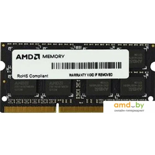 Оперативная память AMD Radeon R3 Value Series, DDR3, 8GB (1x8GB), 1333 MHz, CL9, без радиатора, SO-DIMM