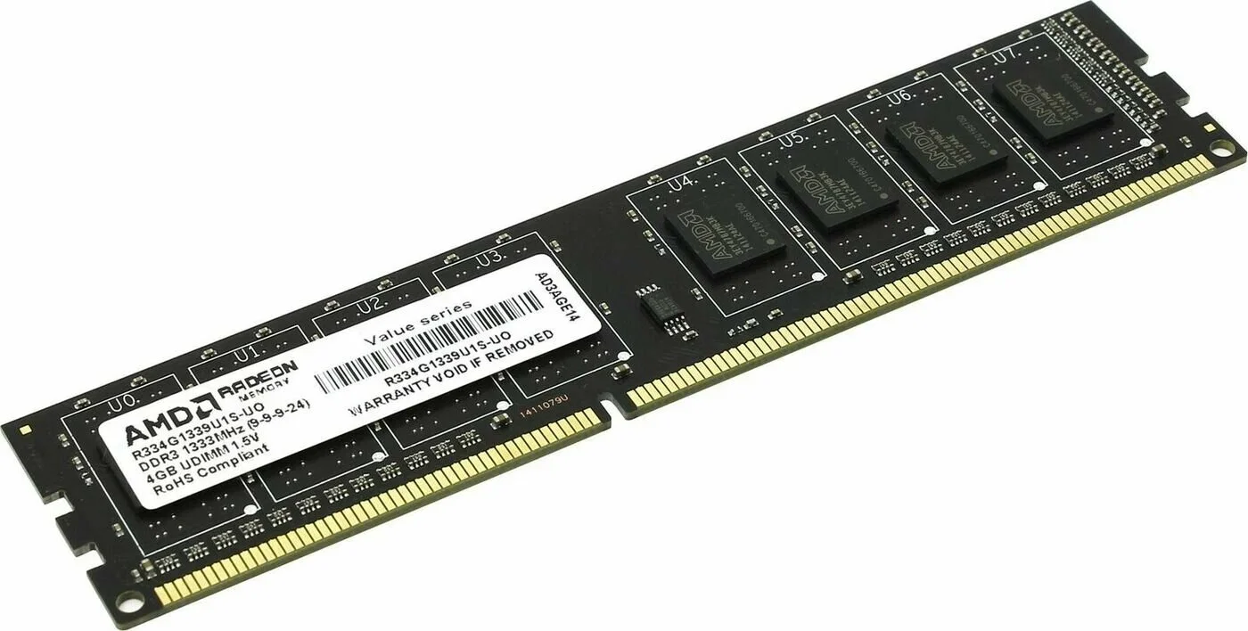 Оперативная память AMD Radeon R3, DDR3, 4GB (1x4GB), 1333MHz, CL9, SO-DIMM