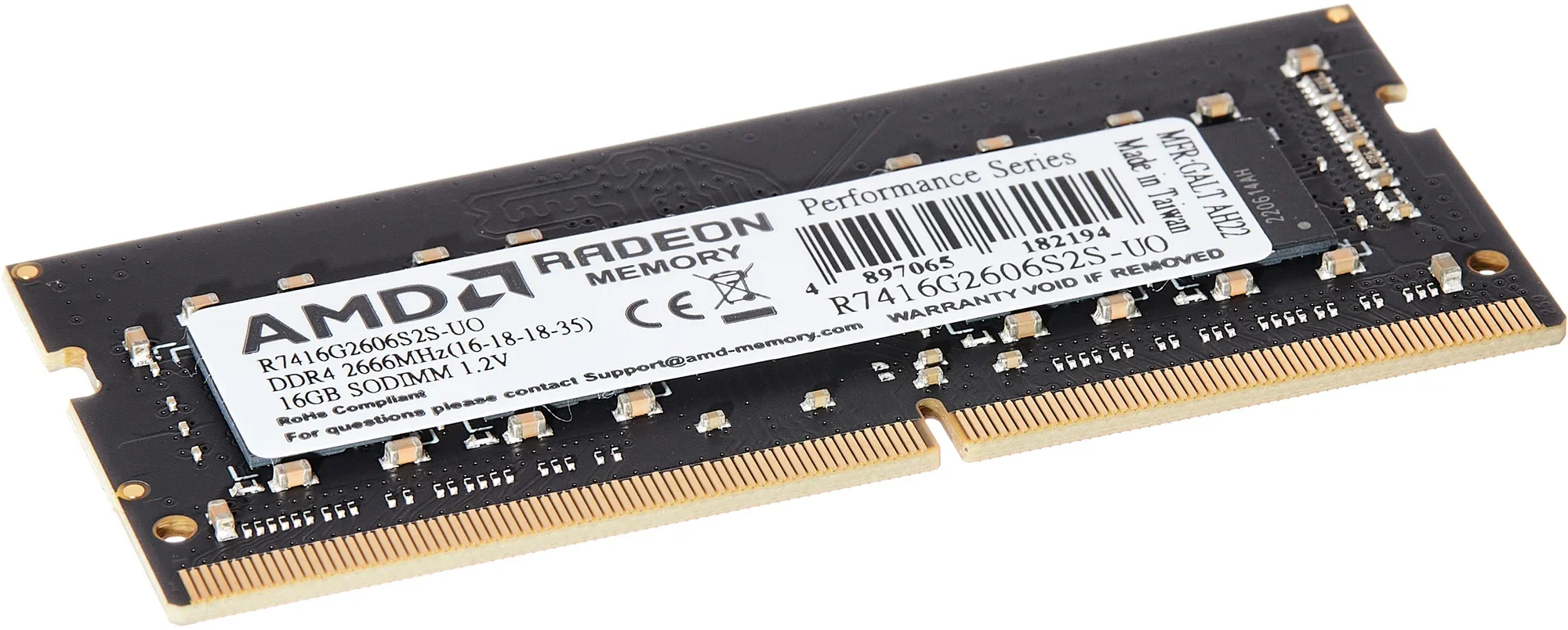 Оперативная память AMD Radeon R7, DDR4, 16GB (1x16GB), 2666MHz, CL16, SO-DIMM, OEM