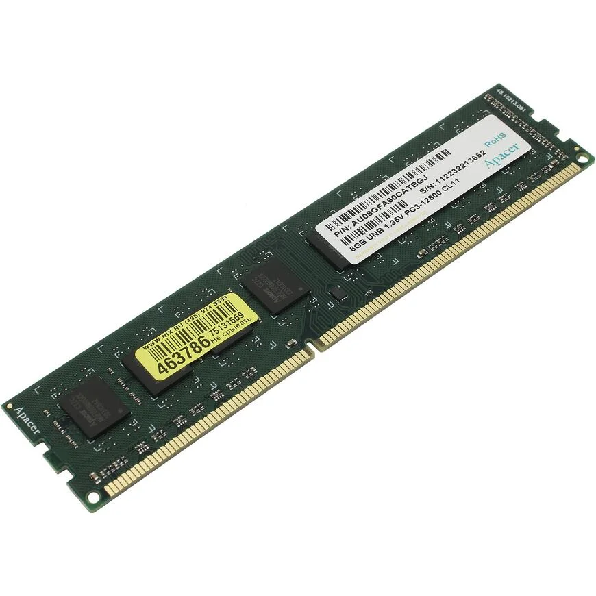 Оперативная память Apacer, DDR3, 8GB (1x8GB), 1600MHz, CL11, SO-DIMM