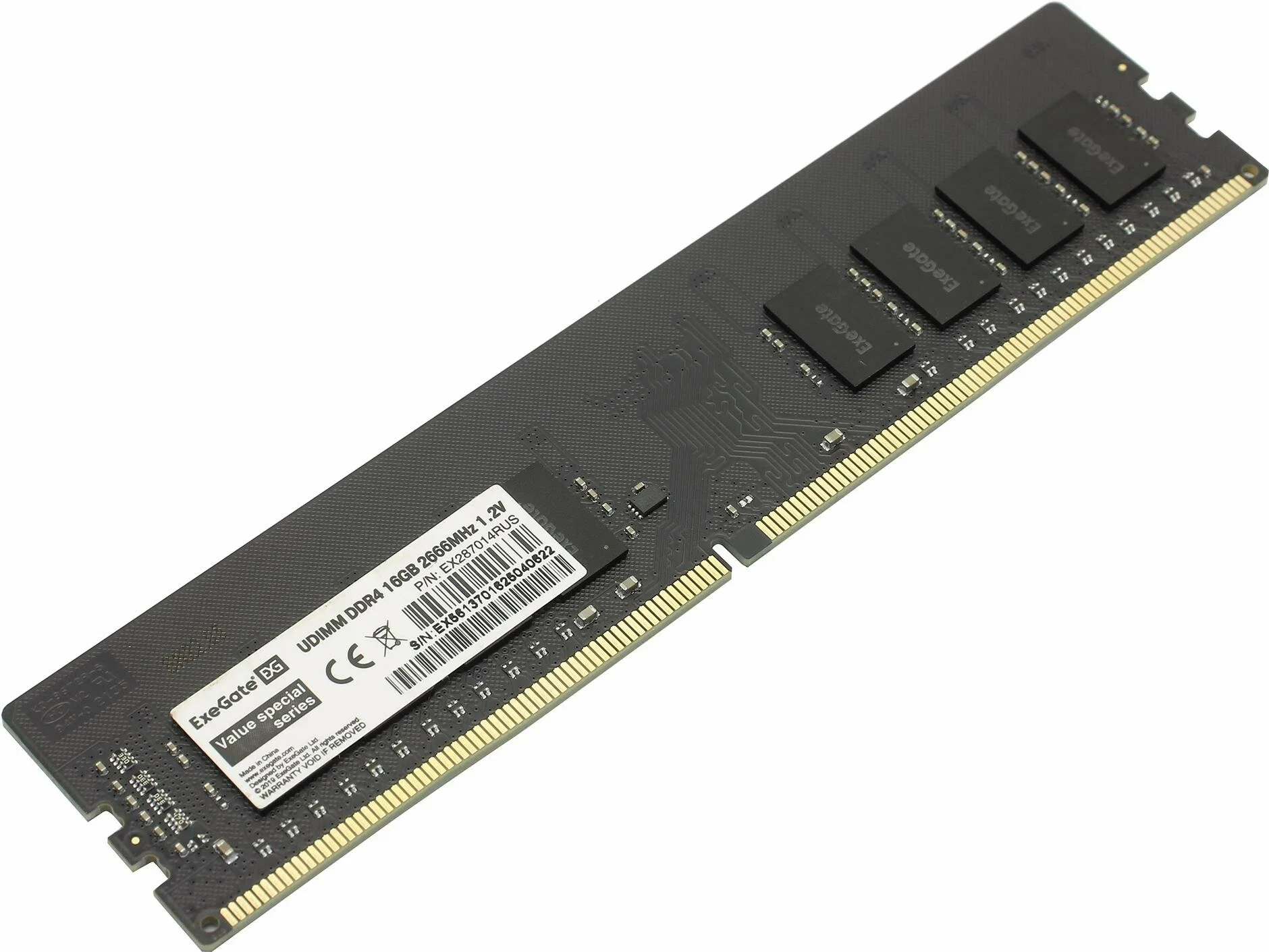 Оперативная память ExeGate, DDR4, 16GB (1x16 GB), 2666 MHz, CL19, DIMM, OEM