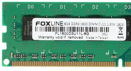 Оперативная память Foxline, DDR3L, 8GB (1x8 GB), 1600 MHz, CL11