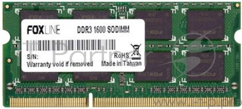 Оперативная память Foxline, DDR3L, 8GB (1x8 GB), 1600 MHz, CL11