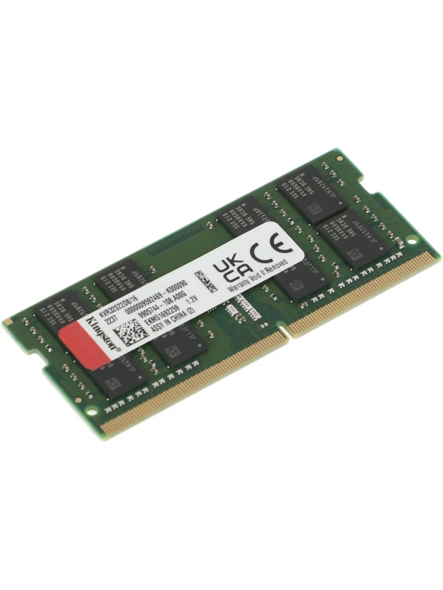 Оперативная память Kingston ValueRAM, DDR4, 16GB (1x16GB), 3200MHz, CL22, DIMM