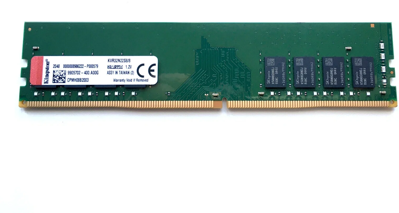 Оперативная память Kingston ValueRAM, DDR4, 8GB (1x8GB), 3200MHz, CL22, DIMM