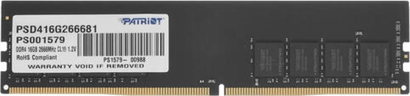Оперативная память Patriot Signature, DDR4, 16GB (1x16 GB), 2666 MHz, CL19, SO-DIMM