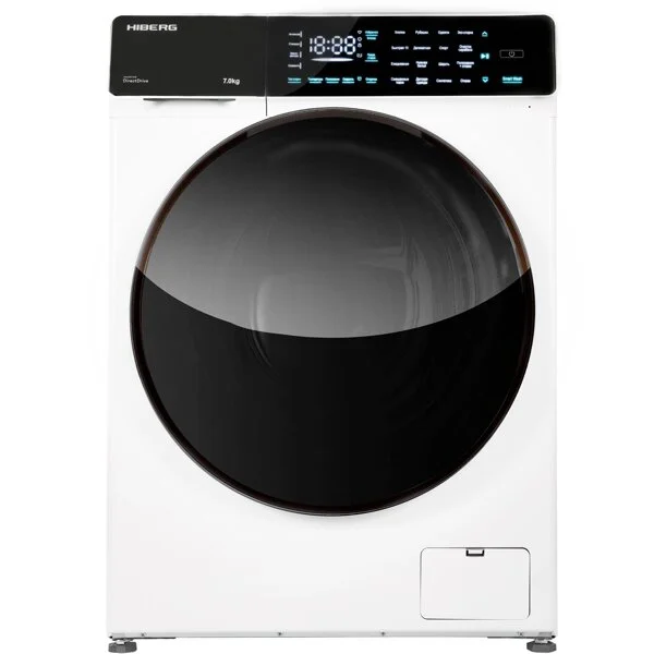 Стиральная машина HIBERG i-DDQ9-712 W инвертор, 7 кг, 1200 об/мин, дисплей, 59,5х51х85 ПРЯМОЙ ПРИВОД