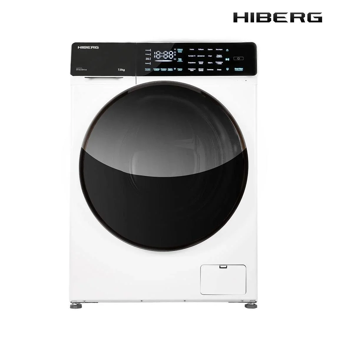 Стиральная машина HIBERG i-DDQ9-712 W инвертор, 7 кг, 1200 об/мин, дисплей, 59,5х51х85 ПРЯМОЙ ПРИВОД