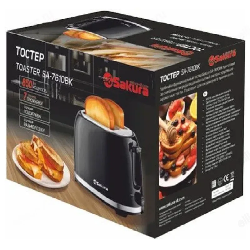Тостер Sakura SA-7610BK 850 Вт, черный