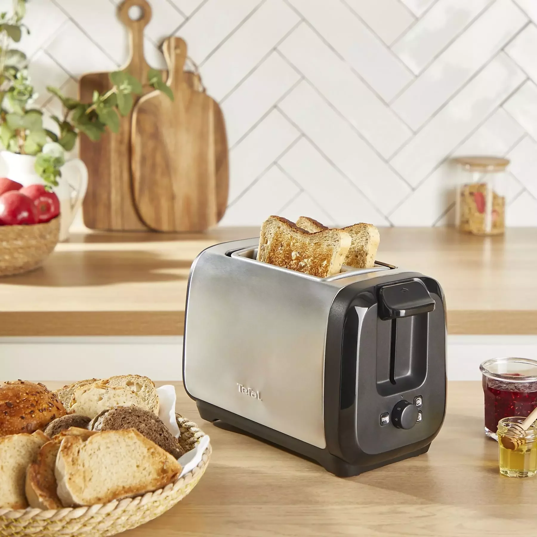 Тостер Tefal Express Metal TT5S1DE0, серебристый/черный 7211419524