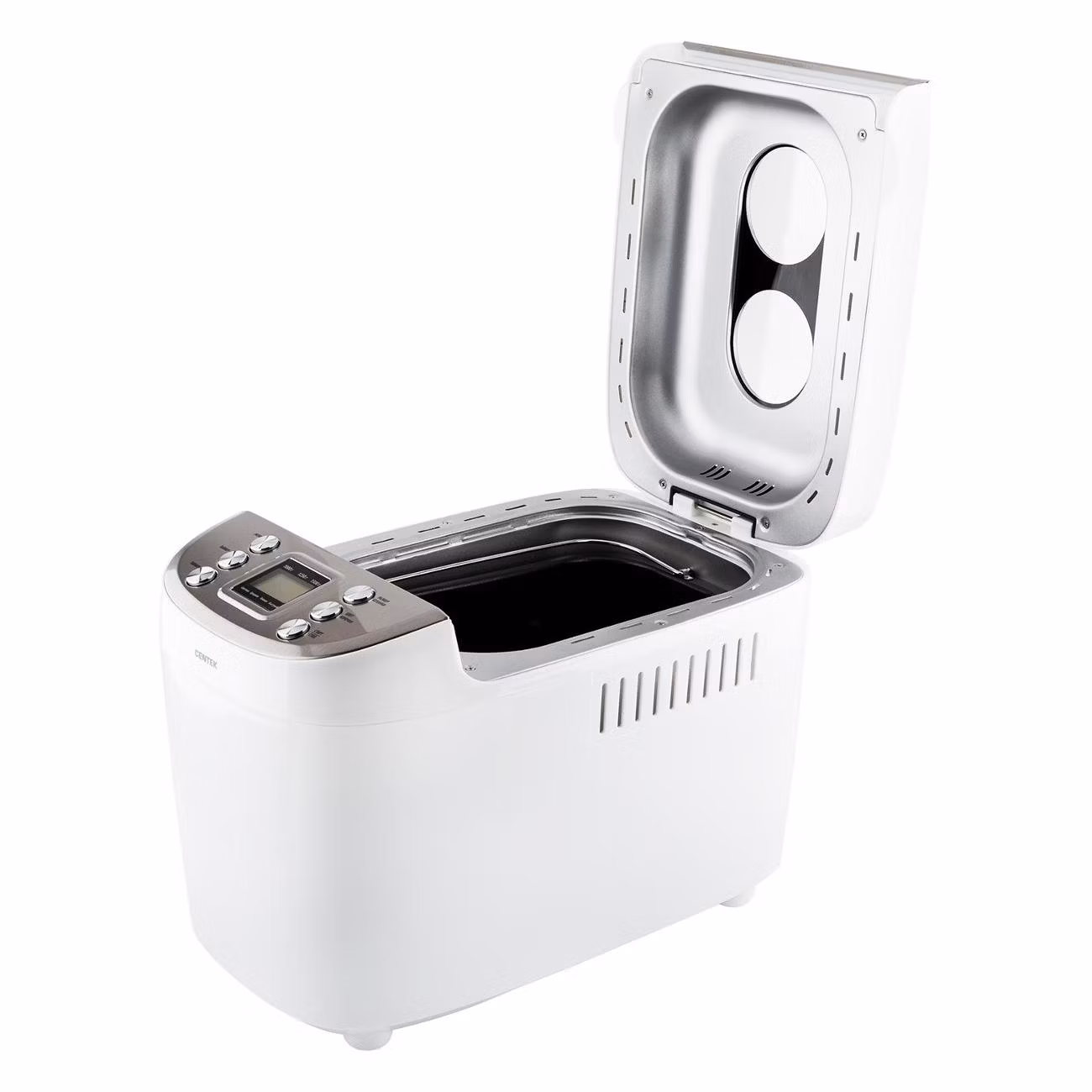 Хлебопечка Centek CT-1415 (бел/сталь) 1500 г БОЛЬШОЙ ОБЪЕМ, 860Вт, 15 программ, таймер, LCD, окошко