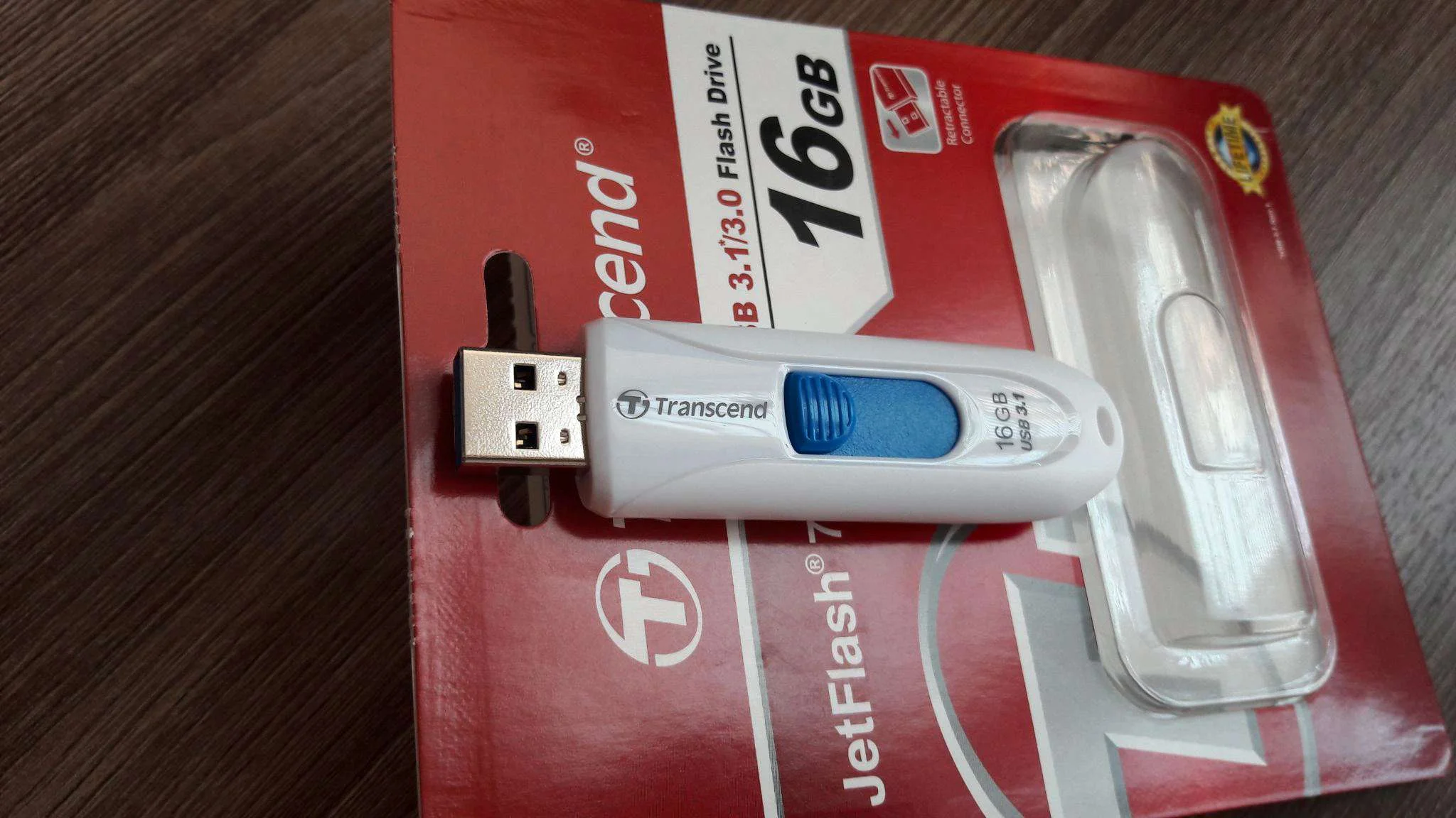Флеш накопитель 256GB Transcend JetFlash 790, USB 3.1, Белый