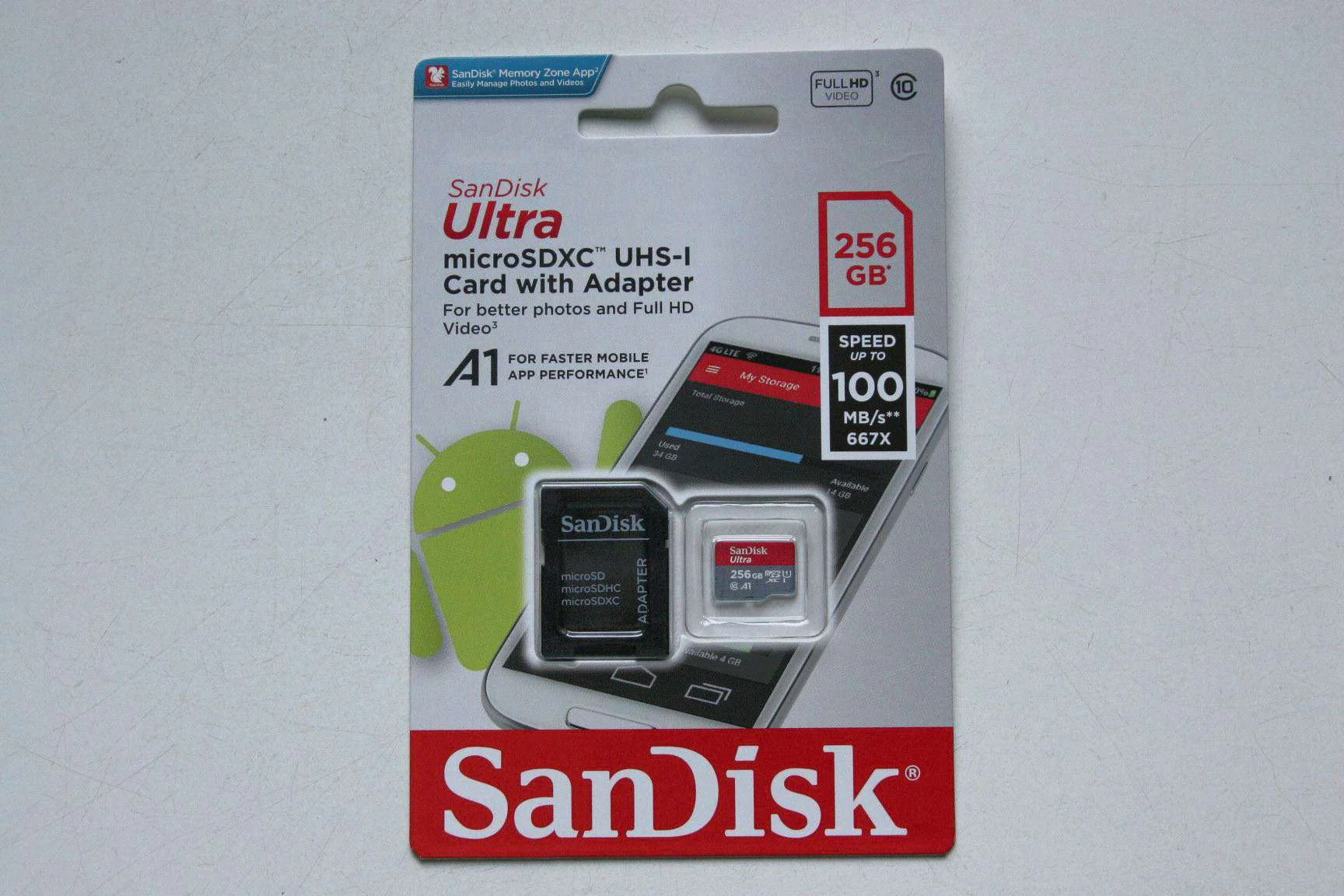 Флеш карта microSD 256GB SanDisk microSDXC Class 10 Ultra UHS-I A1 100MB/s