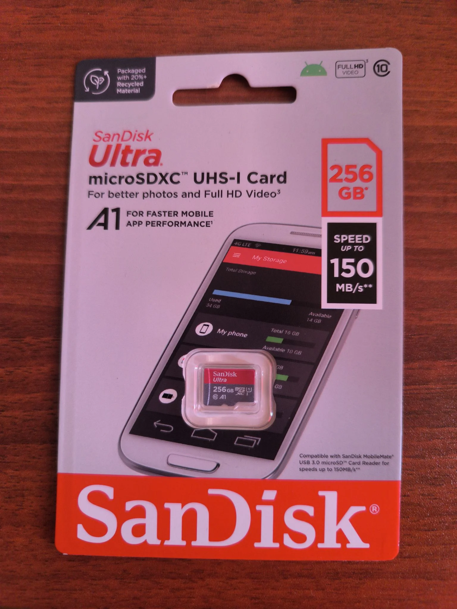 Флеш карта microSD 256GB SanDisk microSDXC Class 10 Ultra UHS-I A1 100MB/s