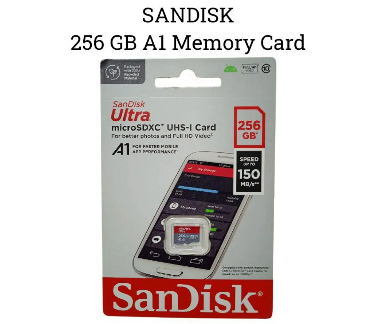 Флеш карта microSD 256GB SanDisk microSDXC Class 10 Ultra UHS-I A1 100MB/s