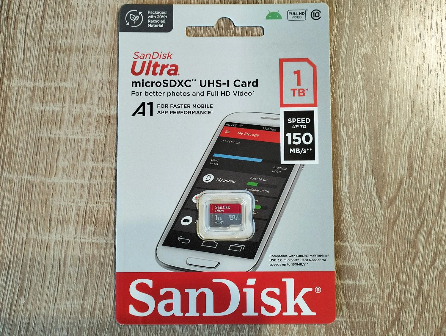 Флеш карта microSD 1,5TB SanDisk microSDXC UHS-I A1 V10 150MB/s