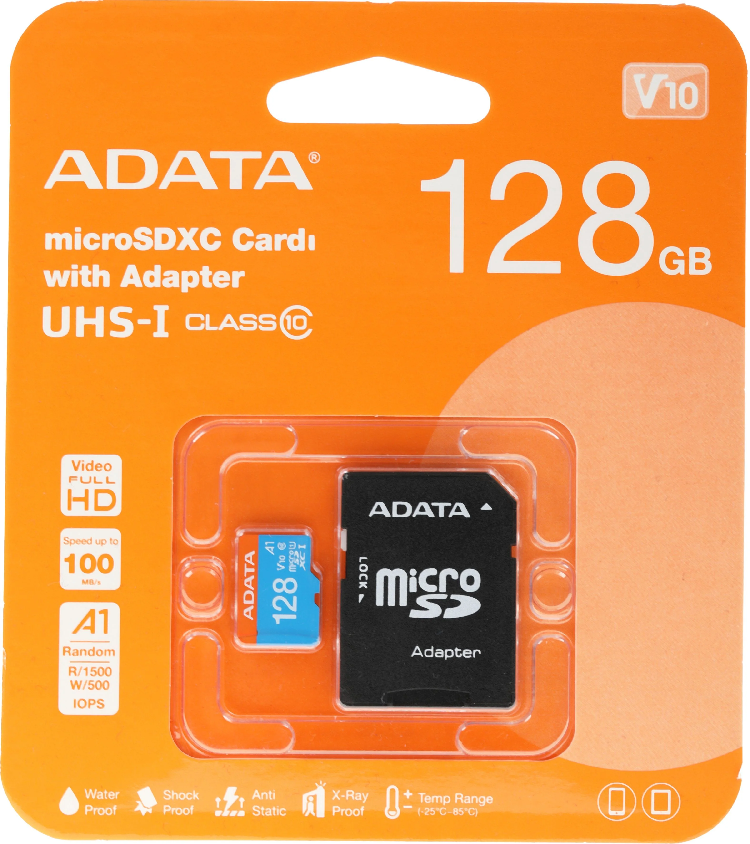 Флеш карта microSD 128GB A-DATA Premier Pro microSDXC Class 10 UHS-I U3 V30S A2 100/85 MB/s (SD адаптер)